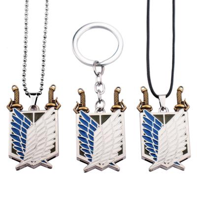 China Vintage Anime Attack on Liberty Freedom Scouting Legion Eren Titan Necklace Wings Removed Nice Sheath Cosplay Jewelry Headscarf Gift for sale