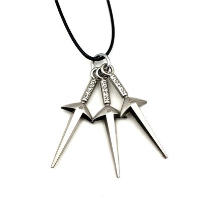 China FASHIONABLE Hot Anime Necklace Shuriken Three Swords Pendants Cosplay Jewelry for sale