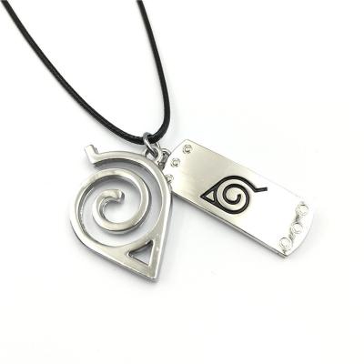 China Hot Konoha Symbol Vintage Anime Fashion Rope Chain Pendant Necklace Cos Jewelry for sale