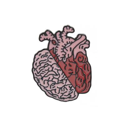 China Fashion Style Badge Gifts Heart Anatomical Enamel Pins Anatomy Heart Medical Brooch For Doctor Nurse Lapel Pin for sale