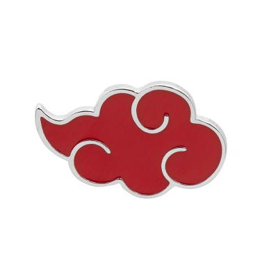 China Fashion Style Anime Cosplay Jewelry Konoha Brooches For Women&men Akatsuki Red Cloud Pins Alloy Brooch for sale