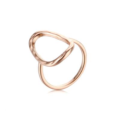 China TRENDY Wholesale Custom Rose Gold S925 Sterling Silver Ring Ins Simple Geometry Irregular Hollow out Ring for sale