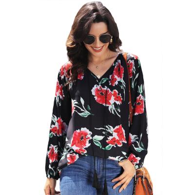 China Anti-pilling 2020 good quality women fall long sleeve satin blouse tops women's casual T-shirt ladies for sale