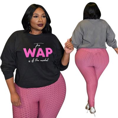 China Women plus size tops fashion ladies blouses and tops black women's T-shirts plus size T-shirts for sale