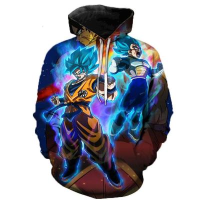 China 2021 Dragonball Anti-wrinkle Men's Streetwear Anime Newest High Quality Hoodie Man Hoodies Printing Pullover for sale