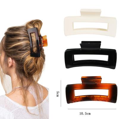 China Durable Korean Popular Large Rectangle Hair Claw Clips Plastic Hair Clips Hair Accessories for sale