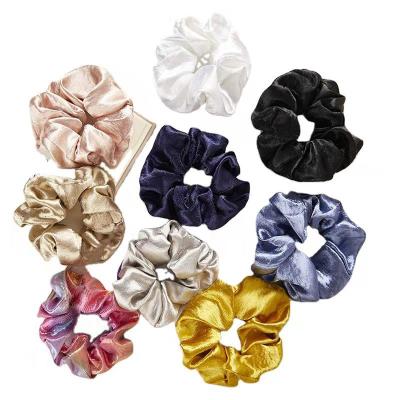 China Custom Made European And American Ins Style Hot Selling Hair Scrunchies Satin Hair Scrunchies Hair Ties Big For Women Girls for sale