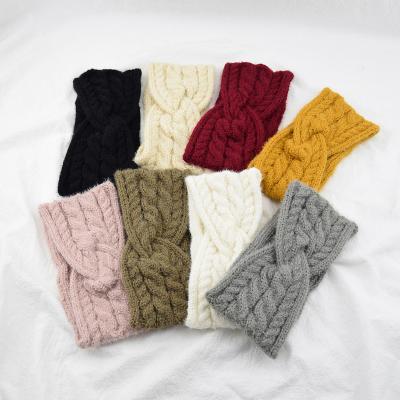 China Factory Custom Made Pretty Winter Warm Knitted Headband Makeup Headband Fashion Hair Wide Bands For Women for sale