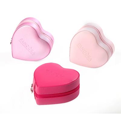 China Handmade / Elegant Handmade Travel Organizer Packaging Heart Shaped Jewelry Boxes With Zipper for sale