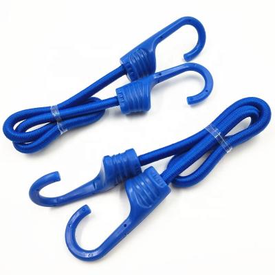 China Black PP Camping Bungee Cord Accessories Durable And Strong Resilience Polyester Stretch Rope With Hook for sale