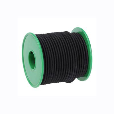 China High Tenacity 12mm Strong Bungee Around Shock Rope Emulsion Rubber Black Elastic Rope for sale