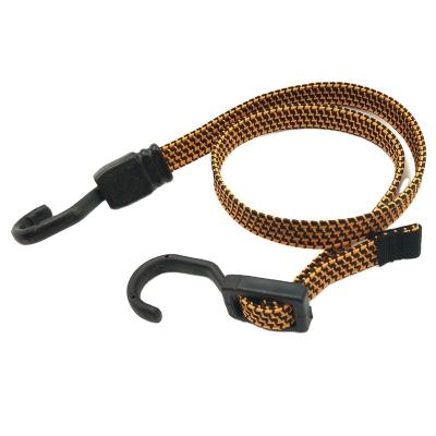 China Exterior is PP; inside is 50% rubber and 50% latex 18mm motorcycle hot sale flat elastic heavy duty bungee cord with adjustable hook for sale