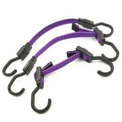 China High Tenacity 7kgs Bungee Adjustable Load Bearing Polyester Stretch Flat Elastic Rope With Hook for sale