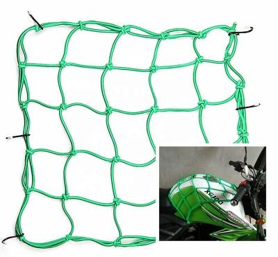 China Exterior is PP; inside is high elastic rubber bungee cargo net or latex wholesale high quality different color motorcycle for sale