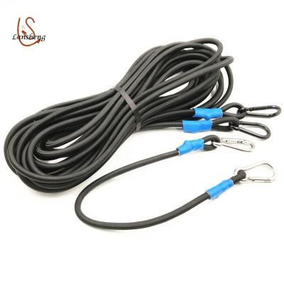 China Various Features Durable Polyester 10mm Thick Trampoline Bungee Cord With Safety Hook for sale