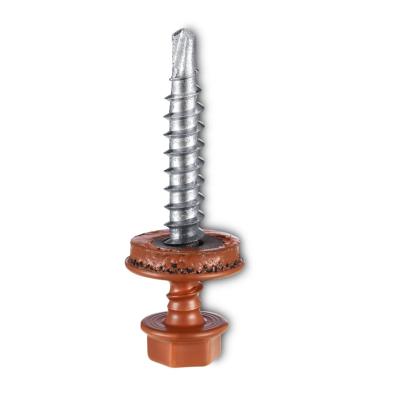 China Hexagon Head Hex Head Painted Self Drilling Zinc Roofing Screw for sale