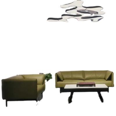 China Comfortable Zebai Foshan High Back L Shaped Dark Green Leather Sofa (ZB-F155) for sale