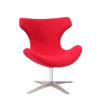 China Latest Red Fabric Cushion Lounge Convertible Steel Leg Leisure Chair for sale