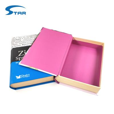 China Hollow Handmade Decorative Custom Magnetic Paper Fake Book Box for sale