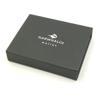 China Recycled Materials Black Kraft Paper Wallet Custom Logo Magnetic Gift Box For for sale