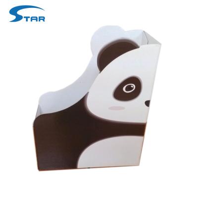 China Printed Folding Magazine Desktop Cardboard Rack Paper File Holder or Folder Holder for sale