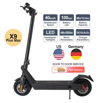 China From EU USA PRO MAX Scooter Electric Scooter Adult 500W unisex UK warehouse powerful electric scooters X9 95km for sale