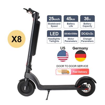 China EU USA warehouse 10 inch 36v 350w unisex electric scooter adult made in China for sale