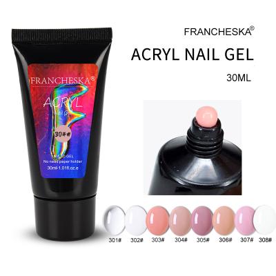 China Professional Salon DIY 8 Color 30g Art Beauty Poly Nail Extension Builder Nail Gel Nude White Pink Beginner Nail Enhancement French Manicure for sale