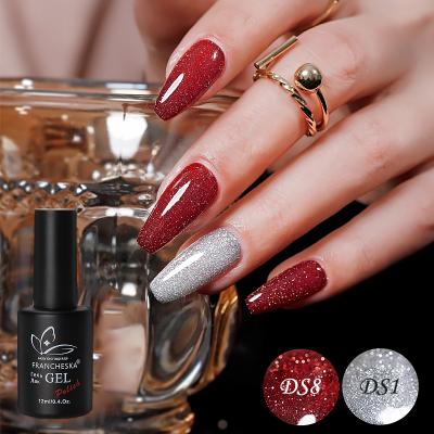 China Shiny Beginners DIY Lamp Art Varnish Manicure Soak Off LED Set Shimmery Nail Art Polish Beauty Reflective Glitter Nail Gel Home for sale