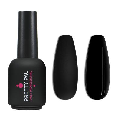 China PRETTY PAL Pure Black Nail Gel Polish Professional Soak Off To Varnish Long Lasting Shiny Opaque Black Color Perfect Thickness Genuine PP-1BG-15 for sale