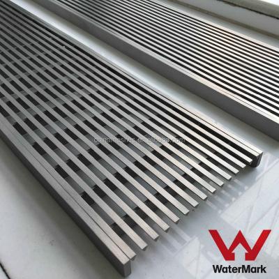 China Corrosion Resistant Linear Stainless Steel Shower Floor Drain With Wedge Wire Grate for sale