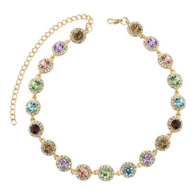 China Fashion HOT design colorful diamond necklace, retro princess temperament personality necklace for sale