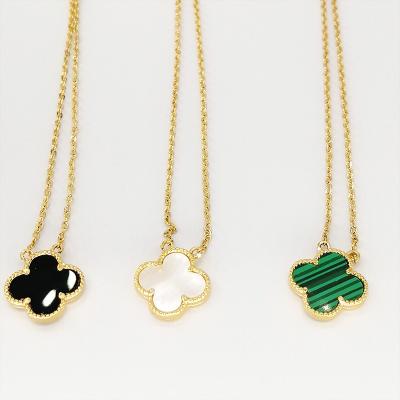 China 24k gold plated ornament CLASSIC beautiful Lucky Four Leaf Clover Necklace pendant for sale