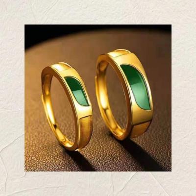 China Wholesale Trendy Cheap Charming Leaf Shaped Lovers Wedding Rings Jewelry for sale