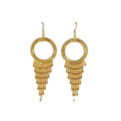 China CLASSIC the latest fashion design brass Bohemian high quality tassel jewelry pendant earrings wholesale for sale