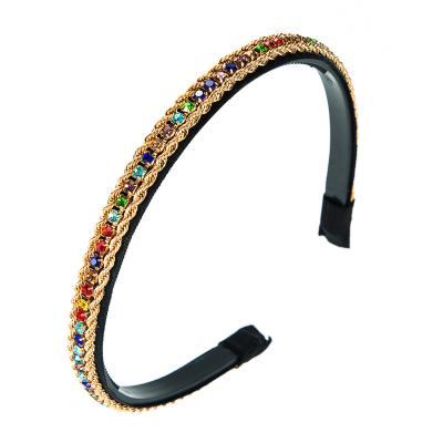 China Fashion Factory Sales Simple Twist Chain Diamond Inlaid Headband Hair Accessories for sale