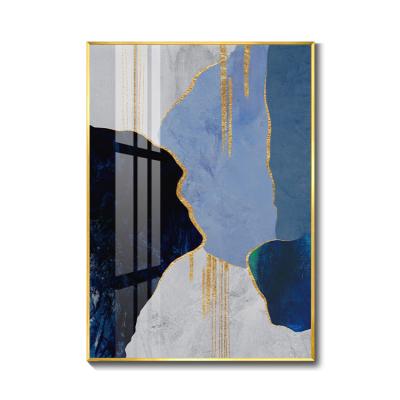 China Handmade Gold Foil Acrylic Print of Morden JZ Living Room Decor Abstract Painting Crystal Porcelain Wall Art for sale