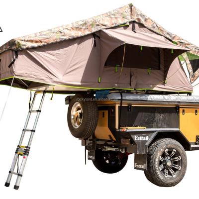 China High Quality Camouflage / Field Play 4 Person Soft Shell Roof Top Tent For Camping for sale