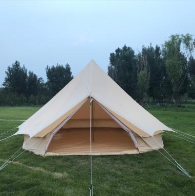 China Hot OutdoorTeepee Camping Tube Tent Large Stake Luxury Large Canvas Bell Family Type Tent for sale