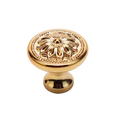 China Modern Antique Brass Flower Crystal Acrylic Pull Cabinet Dresser Handles Furniture Plastic Knob for sale