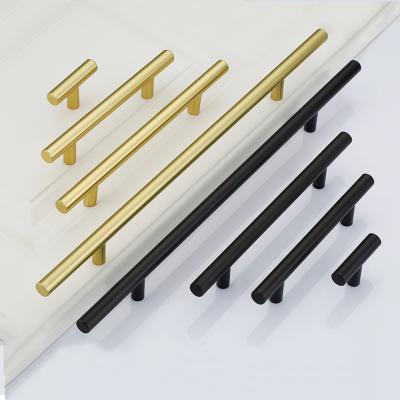 China LEEDIS Modern Wholesale Cheap Brass Handle Cabinet Furniture Handle Pulls Modern Aluminum Alloy Gold Metal Dresser Drawer Handles for sale