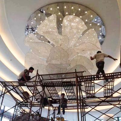 China Modern Minimalist Petal Shape Decoration Shopping Mall Supermarket Office Hotel Lobby Hotel Lobby Crystal Chandelier Custom for sale