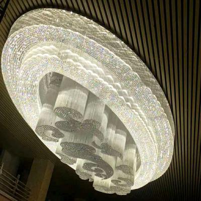 China Special Luxury High End Round Crystal Hotel Lobby, Restaurant And Banquet Lamp Modern Custom Lamps for sale