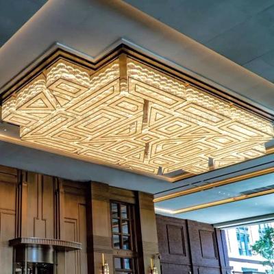 China Hotel Modern Gold Traditional Special Lamp High Quality Crystal Chandelier Ceiling Lamp Custom Living Room for sale