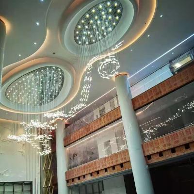 China Custom Modern Hotel Lobby Exhibition Hall Art Glass Starfish Shaped Wave Decoration Chandelier for sale