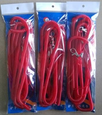 China 10m red plastic coiled lanyard for fishing using in big quantity stock with fast delivery for sale