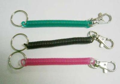 China Green Pink Black Popular Colors Plastic Spring Coil Tether Key Chains Cheap Price for sale