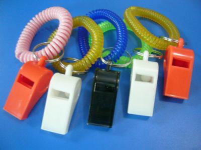 China Promotional Custom Colors Plastic Whistle and Wrist Coil Combo Safety Products for sale