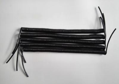 China Stainless Steel Wire Dia1.5mm Black Rope Dia 4mm Strong Plastic Coil Safety Extendable Strap for sale