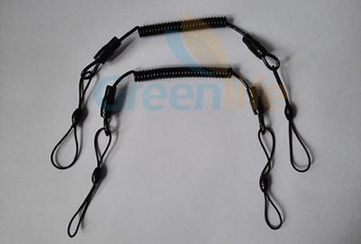 China New Arrival Protection Smart Coil Leash w/Elastic Loop on Two Ends Black Color 2.0x7x55mm for sale